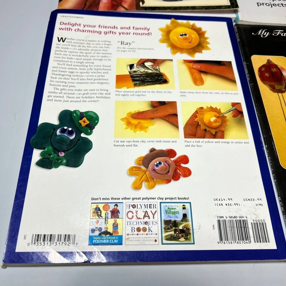 Polymer Clay Instruction Book Lot of 4 Crafting‎ Techniques Projects